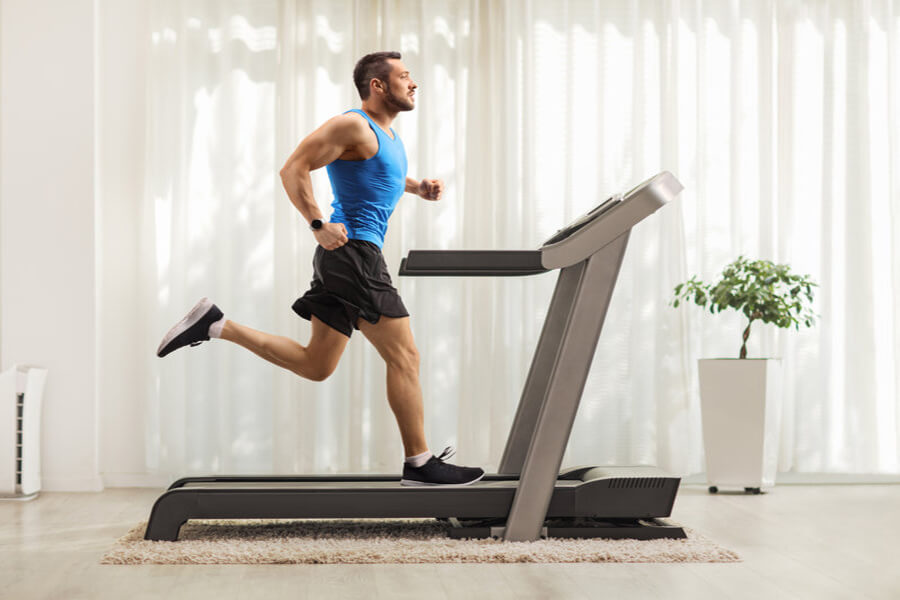 Man on treadmill running