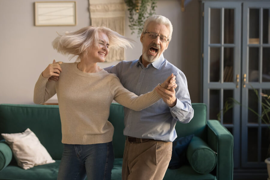 Older couple dancing
